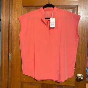 Brand new figs hot coral top